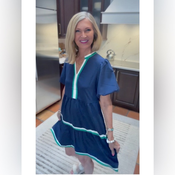 NWT NAVY BLUE BABYDOLL DRESS-S - Picture 8 of 14